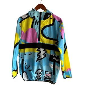 Reason multi colored Graphic pullover lightweight wind breaker. Size medium